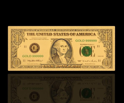 USA Banknot złocony 1$ - JEDEN dolar 
sklep numizmatyczny  www.km12.pl   www.imonety.pl
