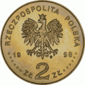 Polska: moneta ze stopu Nordic Gold: 2 zł / 1998r. - 100-lecie odkrycia radu i polonu.   
Sklep Numizmatyczny www.km12.pl