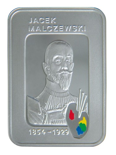 Polska: srebrna moneta kolekcjonerska z tampondrukiem: 20 zł / 2003 r. - Polscy Malarze XIX/XX wieku – Jacek Malczewski (1854-1929).        Sklep Numizmatyczny, Warszawa   www.km12.pl