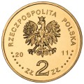 Polska: moneta ze stopu Nordic Gold:  2 zł / 2011 r. - Miasta w Polsce – Kalisz, Klasztor Franciszkanów. Sklep Numizmatyczny, Warszawa  www.km12.pl