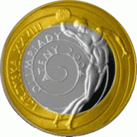 Moneta srebrna platerowana złotem:  10 zł / 2004 – Igrzyska XXVIII Olimpiady – Ateny 2004.    Sklep Numizmatyczny: www.km12.pl