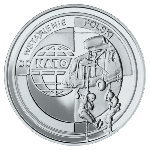 Moneta srebrna 10 zł / 1999 – Wejście Polski do NATO .    Sklep Numizmatyczny, Warszawa: www.km12.pl