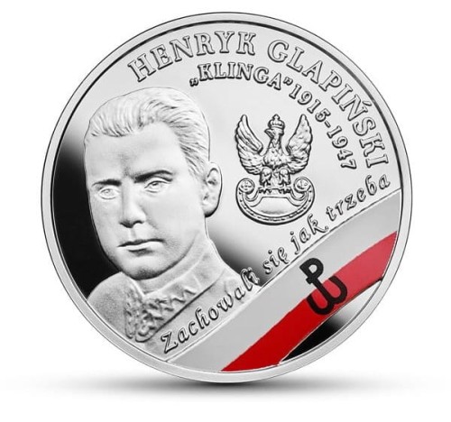 10 zł / 2017 r. - Żołnierze Niezłomni - Henryk Glapiński ps. „Klinga”
sklep numizmatyczny Warszawa: www.km12.pl