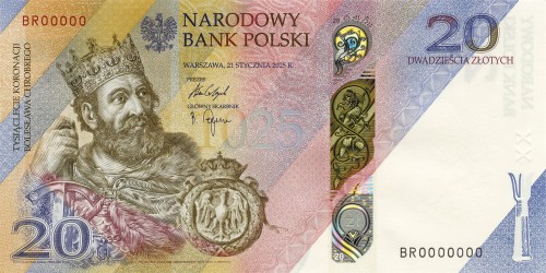 Banknot kolekcjonerski 20 zł / 2025 r. -  Tysiąclecie koronacji Bolesława Chrobrego.   Warszawa, Sklep Numizmatyczny:  www.numizmaty.waw.pl