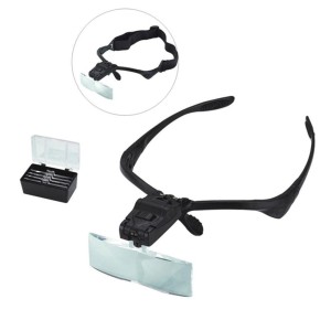  Okulary jubilerskie (typ 3): 5 wymiennych soczewek, podświetlenie LED