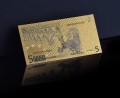 Banknot złocony - replika banknotu 5 Euro. Sklep Numizmatyczny, Warszawa ul. Króla Maciusia 12.      www.km12.pl
