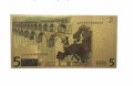 Banknot złocony - replika banknotu 5 Euro. Sklep Numizmatyczny, Warszawa ul. Króla Maciusia 12.      www.km12.pl