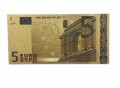 Banknot złocony - replika banknotu 5 Euro. Sklep Numizmatyczny, Warszawa ul. Króla Maciusia 12.      www.km12.pl