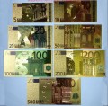Banknot złocony - replika banknotu 5 Euro. Sklep Numizmatyczny, Warszawa ul. Króla Maciusia 12.      www.km12.pl