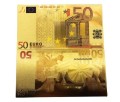 Banknot złocony - replika banknotu 50 Euro. Sklep Numizmatyczny, Warszawa ul. Króla Maciusia 12. www.km12.pl