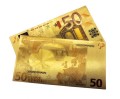 Banknot złocony - replika banknotu 50 Euro. Sklep Numizmatyczny, Warszawa ul. Króla Maciusia 12. www.km12.pl