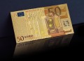 Banknot złocony - replika banknotu 50 Euro. Sklep Numizmatyczny, Warszawa ul. Króla Maciusia 12. www.km12.pl