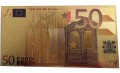 Banknot złocony - replika banknotu 50 Euro. Sklep Numizmatyczny, Warszawa ul. Króla Maciusia 12. www.km12.pl