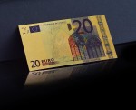 Banknot złocony, kolorowany: 20 Euro