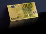 Banknot złocony, kolorowany: 100 Euro