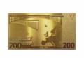 Banknot złocony - replika banknotu 200 Euro. Sklep Numizmatyczny, Warszawa ul. Króla Maciusia 12. www.km12.pl