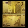 Banknot złocony - replika banknotu 200 Euro. Sklep Numizmatyczny, Warszawa ul. Króla Maciusia 12. www.km12.pl