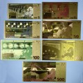 Banknot złocony - replika banknotu 500 Euro. Sklep Numizmatyczny, Warszawa ul. Króla Maciusia 12. www.km12.pl