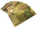 Banknot złocony - replika banknotu 1000 Euro. Sklep Numizmatyczny, Warszawa ul. Króla Maciusia 12. www.km12.pl
