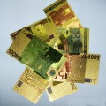 Banknot złocony - replika banknotu 1000 Euro. Sklep Numizmatyczny, Warszawa ul. Króla Maciusia 12. www.km12.pl