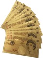 ANGLIA: Banknot złocony i kolorowany: 10 Funtów www.km12.pl