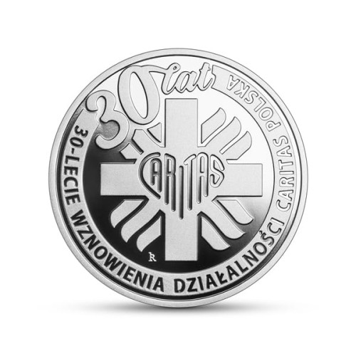 10 zł 2021 r. 30-lecie wznowienia działalności Caritas Polska 
sklep numizmatyczny www.km12.pl